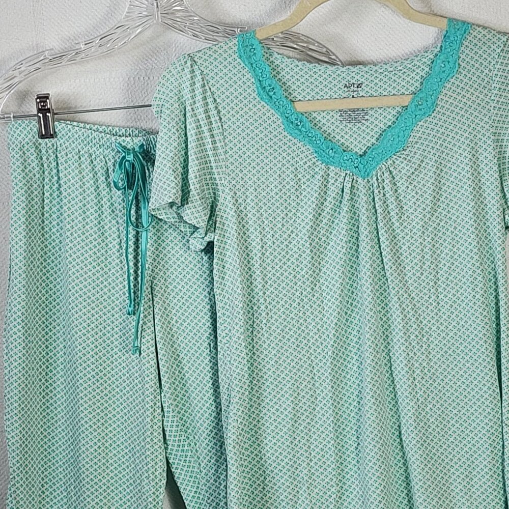 Apt. 9 Intimates Green Pattern With Lace Trim And… - image 2